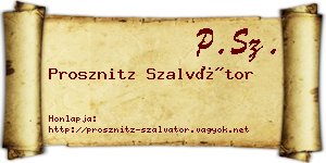 Prosznitz Szalvátor névjegykártya